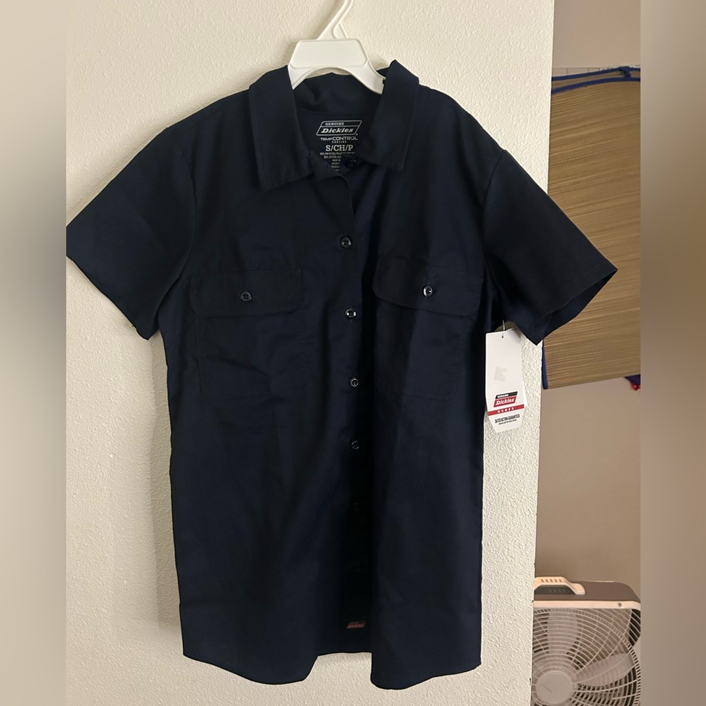 Dickies Men's Dark Blue Casual Button Down Shirt